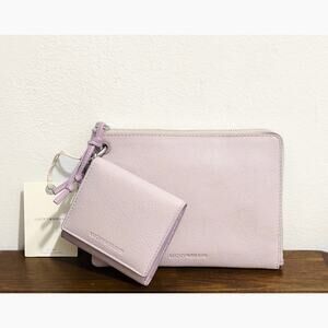 NWT: Lucky Brand - Women's Grey Lilac, Leather, Amie Wristlet and Wallet
